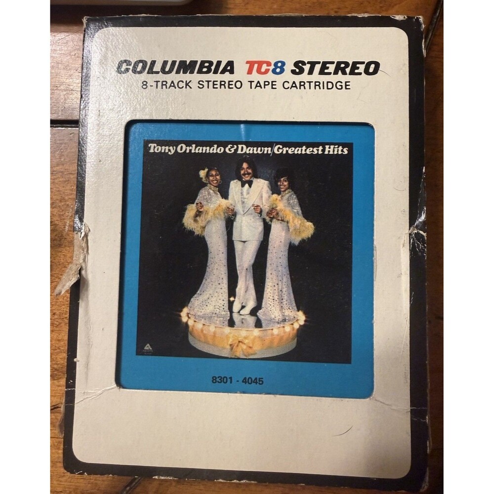 TONY ORLANDO & DAWN Greatest Hits 8-Track Tape RARE! Sleeve 1970s Columbia TC8